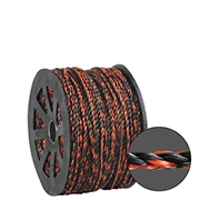 Black and Orange Twisted Polypropylene Rope