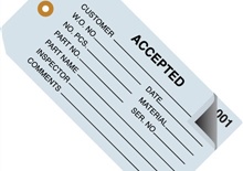 Inspection Tags 2 Part Numbered 000 - 499