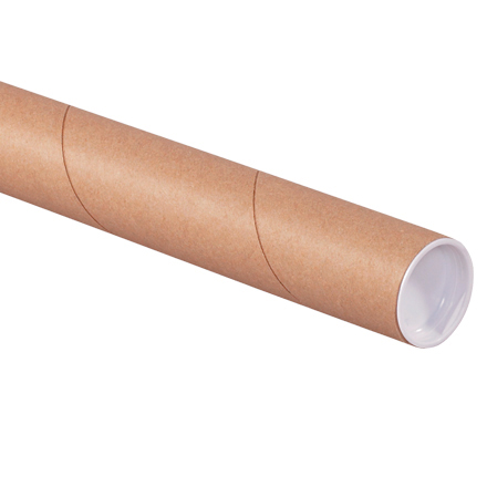 Kraft Tubes with caps  - 1 1 2