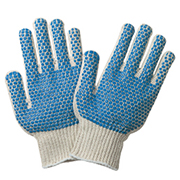 PVC Blue Dot Knit Gloves