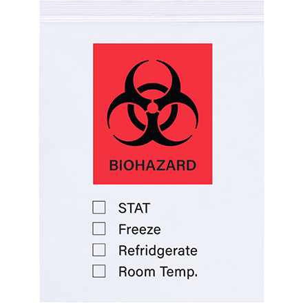 Reclosable Biohazard Poly Bags