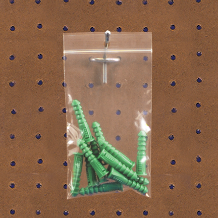 Reclosable Poly Bags w Hang Hole - 2 Mil