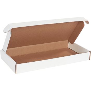 White Deluxe Literature Mailers - 19 1/8 x 9 1/8 x 2 3/16" - 50 Bundle/Case 